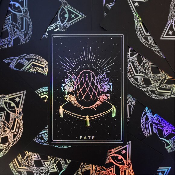 Threads of Fate Oracle Deck Ascendant Edition Guidebook Holographic Foil Black - Picture 2 of 15